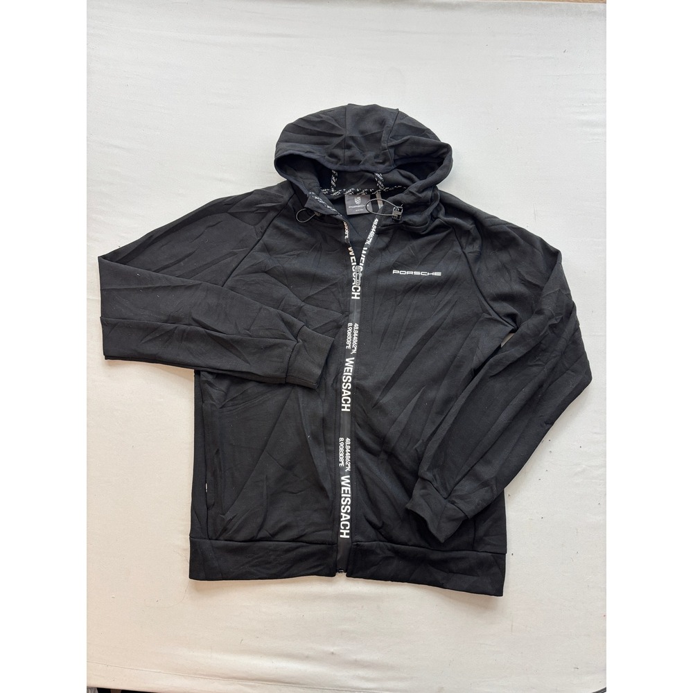Porsche Weissach Mens Full Zip Hoodie Black Coordinates Sweatshirt Size Small